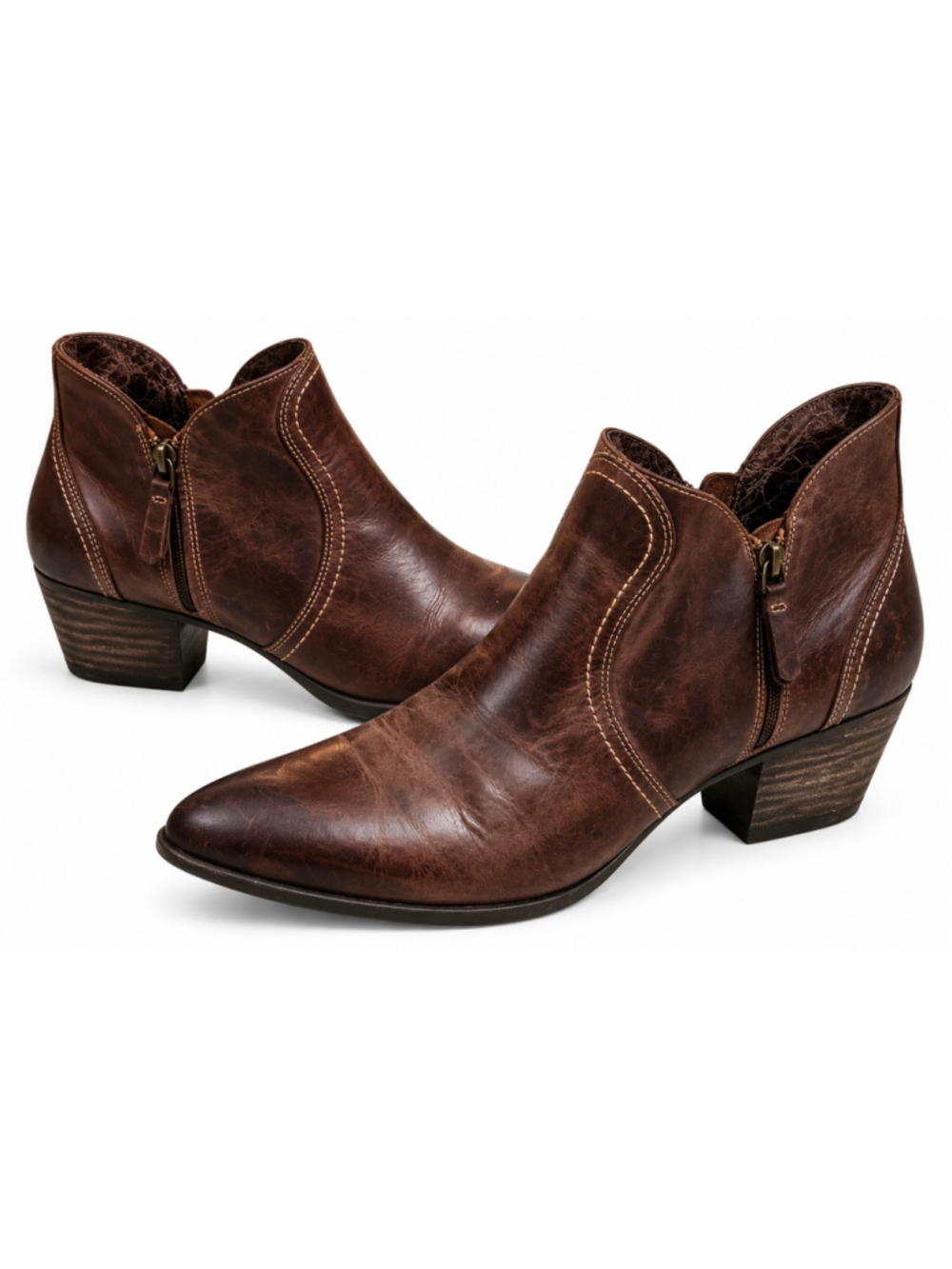 Ariat Astor Women's 9B Brown Leather Western Ankle Boots Booties 10014282